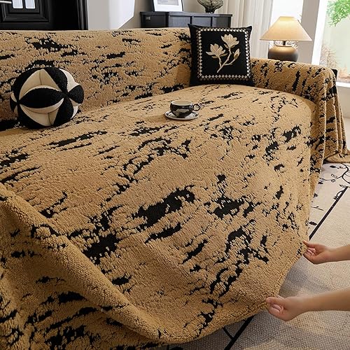 Miniatura 4 de VClife Funda mullida para sofá para perros, lavable, funda antideslizante de piel sintética para sofá, funda para sofá de 2 cojines, protector de