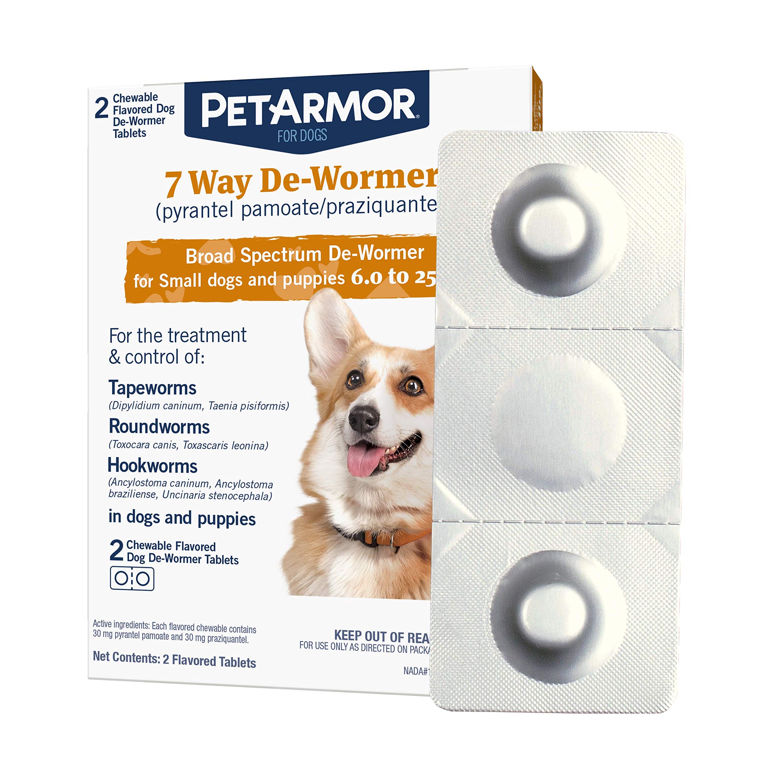 Buy PetArmor 7 Way DeWormer for Dogs, Oral Treatment for Tapeworm, Roundworm & Hookworm in