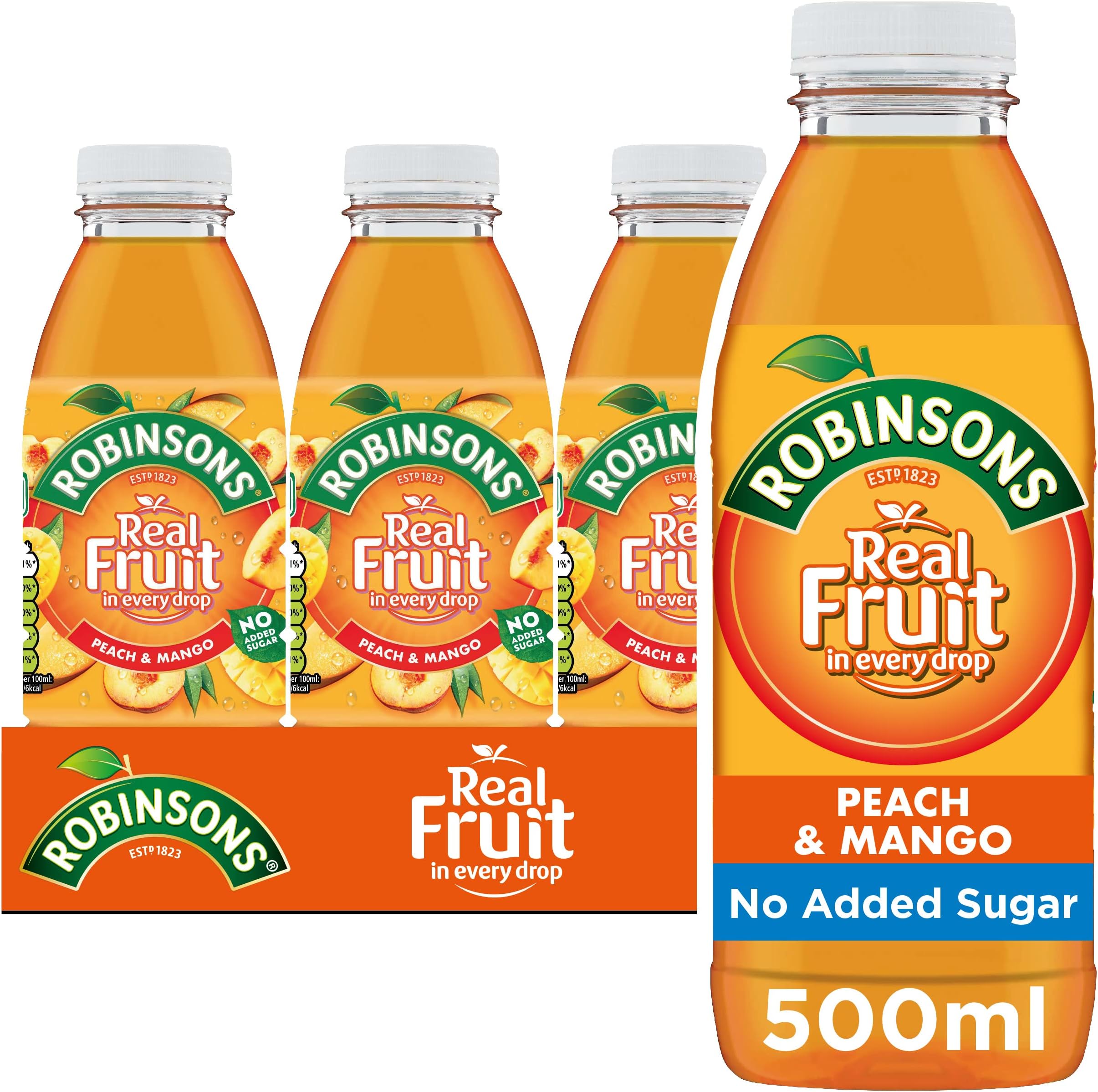 Robinsons RTD Peach & Mango - 500ml, 24 Pack