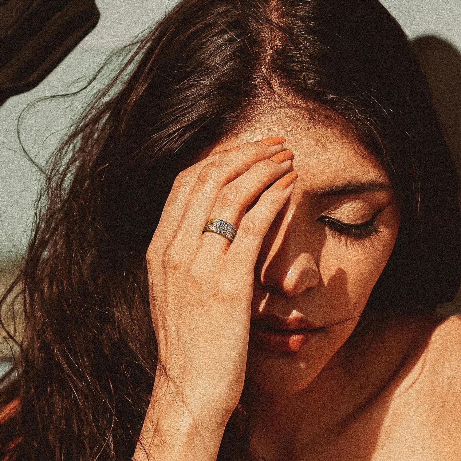 Chunky Band Rings for Women 2 Tone Intertwined Crossover Statement Ring, Cable Wire Twine Twisted Wide Index Finger Gold and Silver Ring Fashion Costume Jewelry Gifts for Her - Image 3