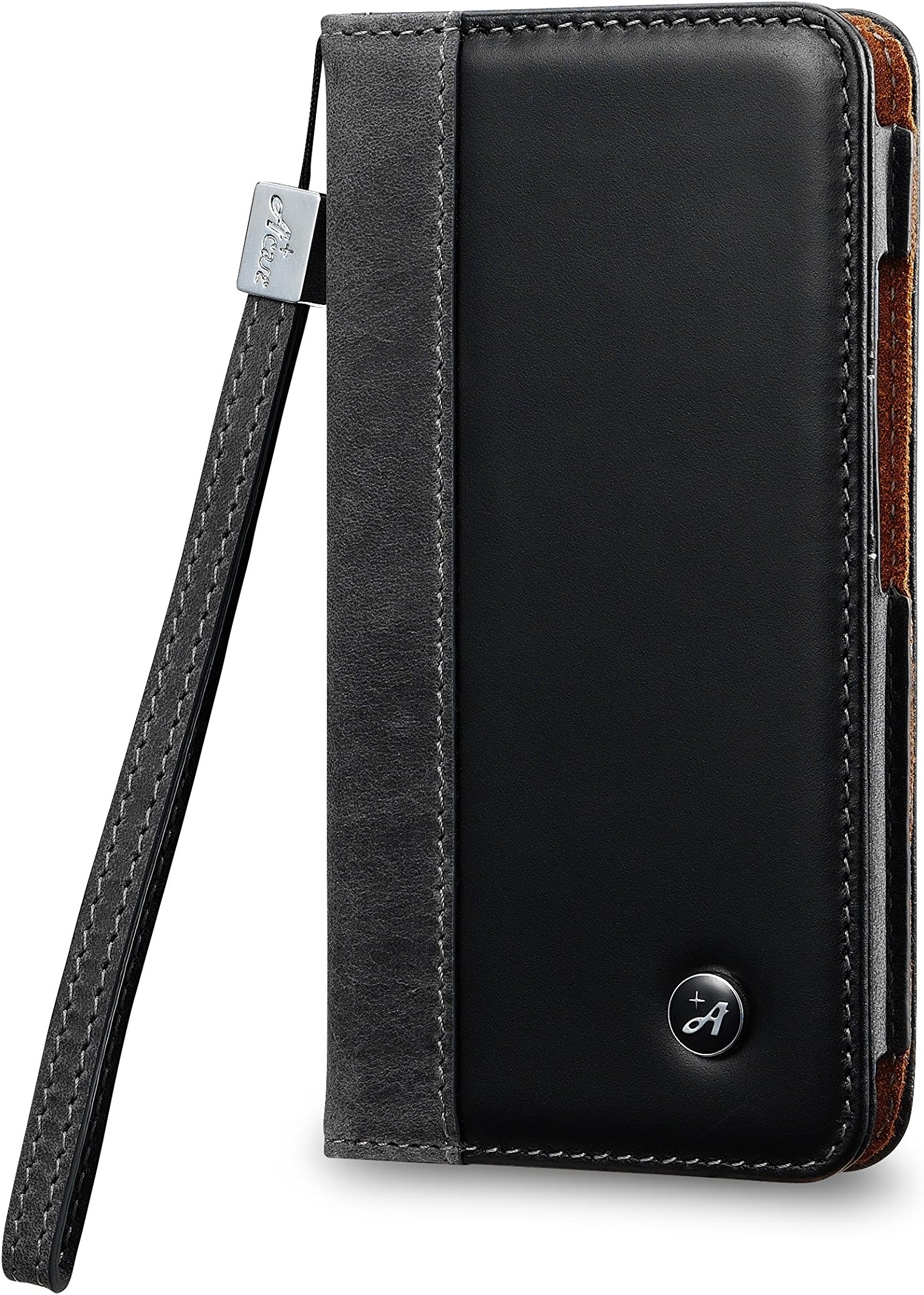 iPhone 6 case, AceAbove iPhone 6 4.7" Wallet Case [Black] - Genuine Leather Wallet Cover with [Card Slots] and [Strap] for Apple iPhone 6 4.7 Inch Late 2014 Model (Black)