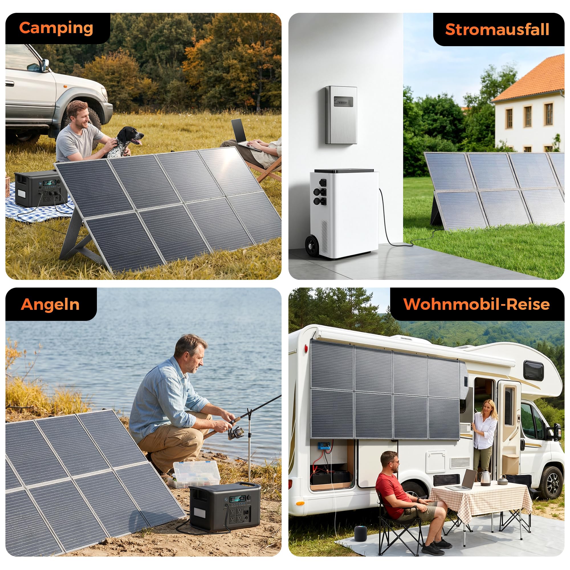 Panel Solar Portátil de 400W, Módulo Solar Plegable para Estación de Energía Portátil, 25% de Eficiencia, IP65 Resistente al Agua, Sistema Solar para Exterior, RV, generador solar, furgoneta