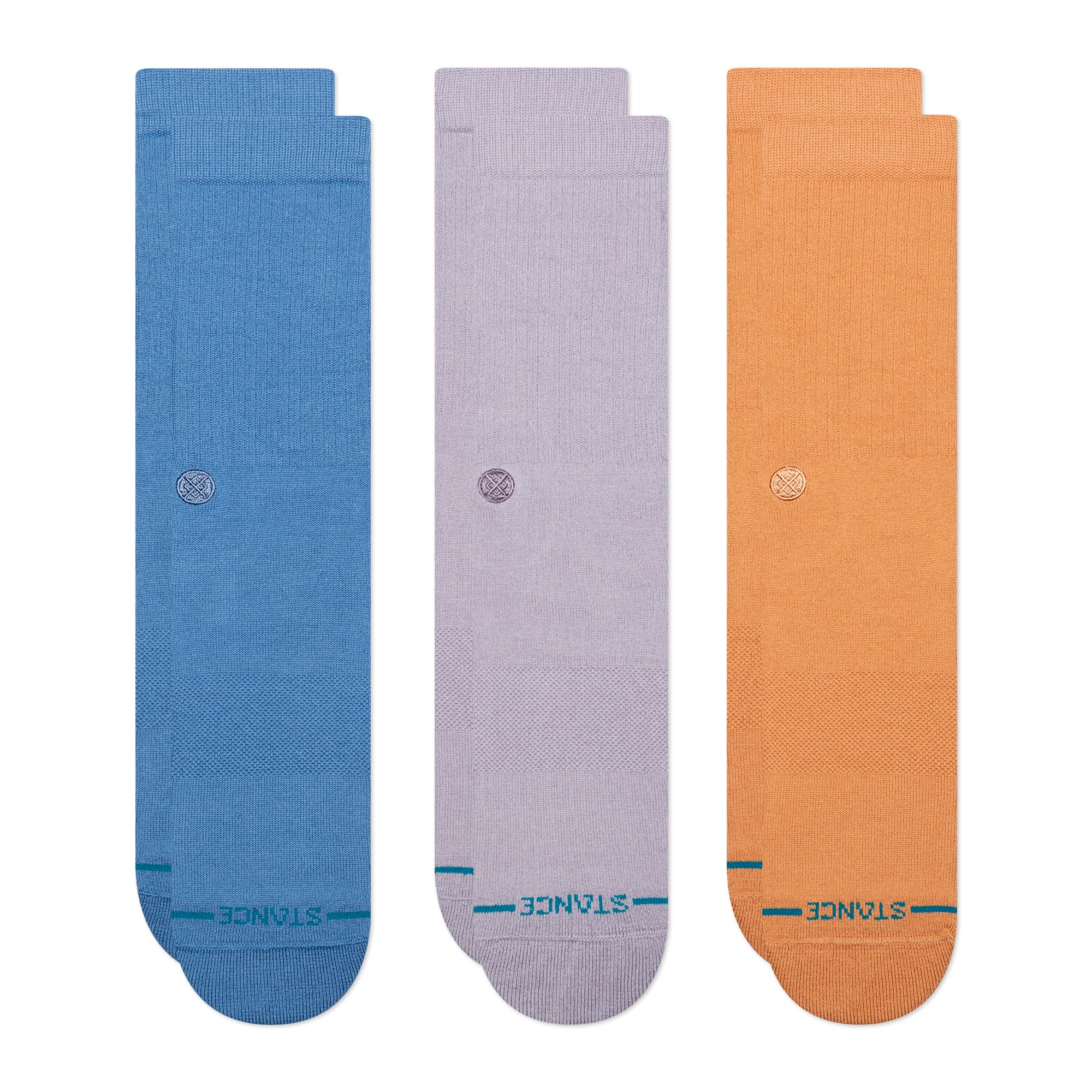 Stance Crew Sock - Icon - 3 Pack (Large, Capriblue)