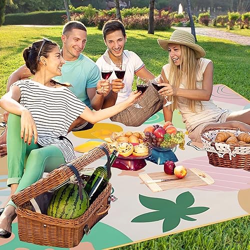 Miniatura 7 de Manta de picnic extra grande impermeable plegable (80 x 80 pulgadas), manta de playa impermeable a prueba de arena, 3 capas para el aire libre