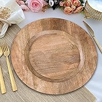Vista 6 de Lightnpro - Platos llanos de madera natural, tablas redondas de madera para charcutería, platos para servir alimentos, bandeja de queso, plato
