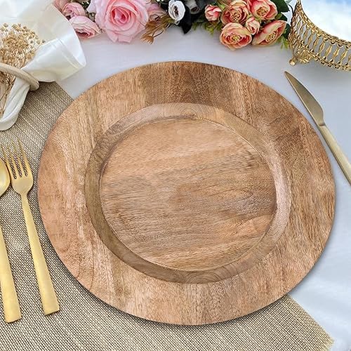 Miniatura 9 de Light & Pro Manteles individuales con cargador de madera, redondos y rústicos para centro de mesa de Acción de Gracias, platos de comedor para