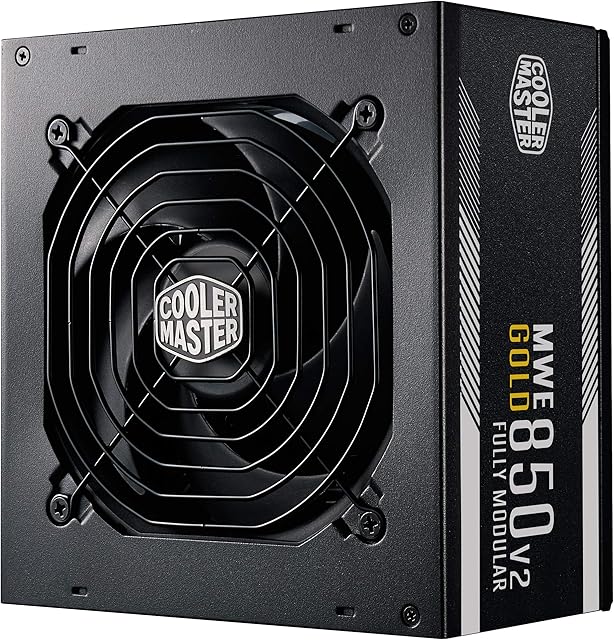 Cooler Master MWE 850 Gold V2 Fully Modular PSU (UK Plug) - 80 PLUS Gold 850W Power Supply Unit, Flat Black Cabling, 120mm HDB Fan, High-Temperature Threshold - 5 Year Warranty
