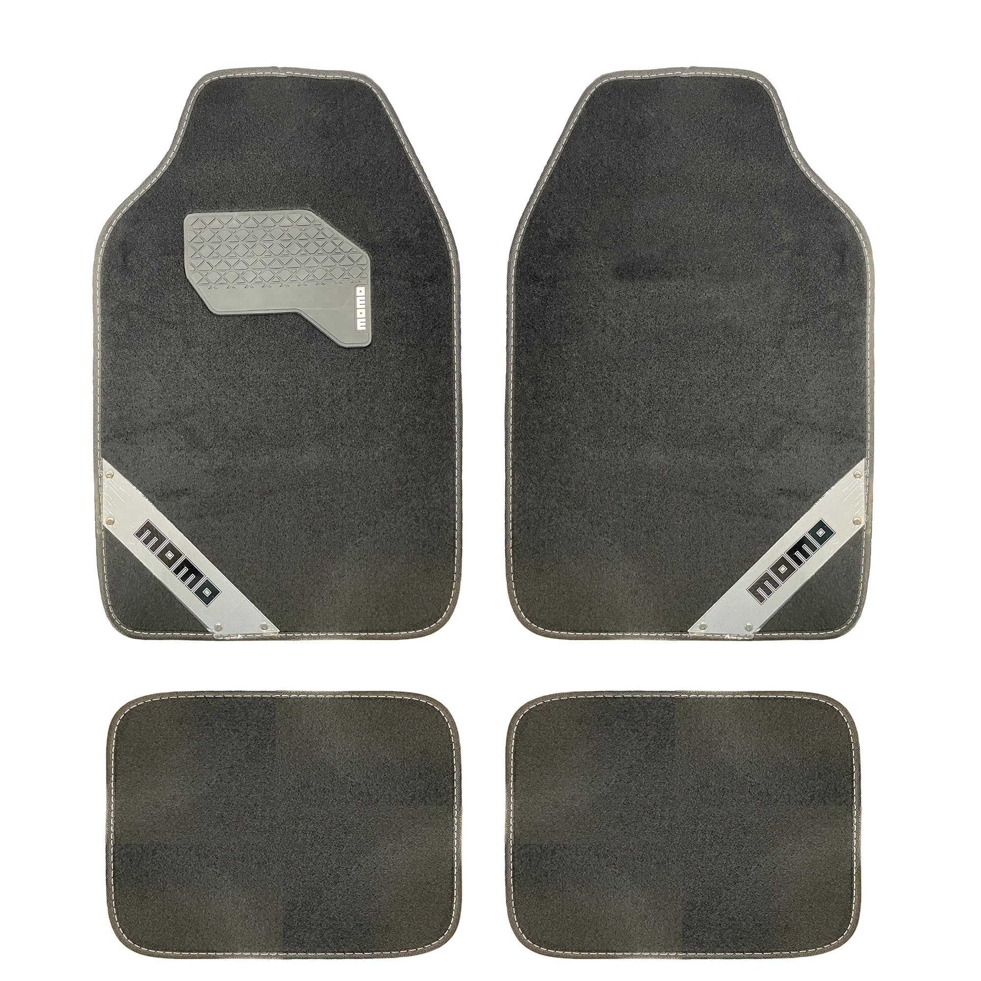 MOMO COMPLETE SET 4 PIECES UNIVERSAL CAR MATS 015 BLACK/WHITE