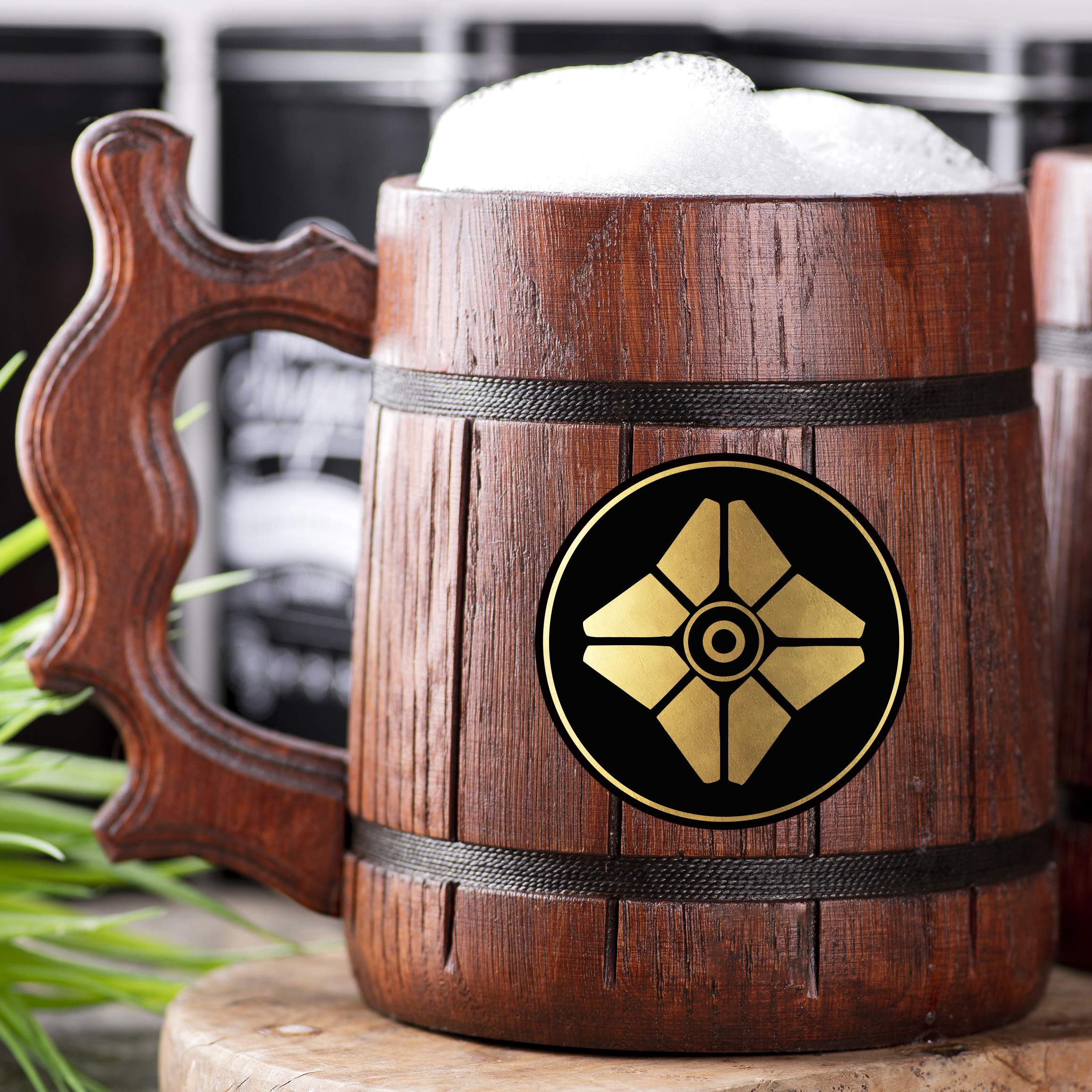 Destiny Ghost Beer Mug. Personalized Wooden Beer Mug. Gamer Mug. Wood Tankard. Gift For Him. Beer Stein Wood Gamer Gift. Gift For Husband, Boyfriend Gift #303/0.6L / 22 ounces