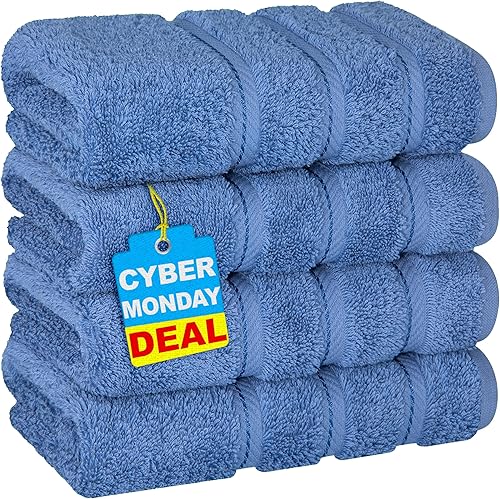 Miniatura 679 de American Soft Linen - Juego de 4 toallas de baño, 100% de algodón turco de 27 x 54 pulgadas, toallas de baño extragrandes, toallas para ducha