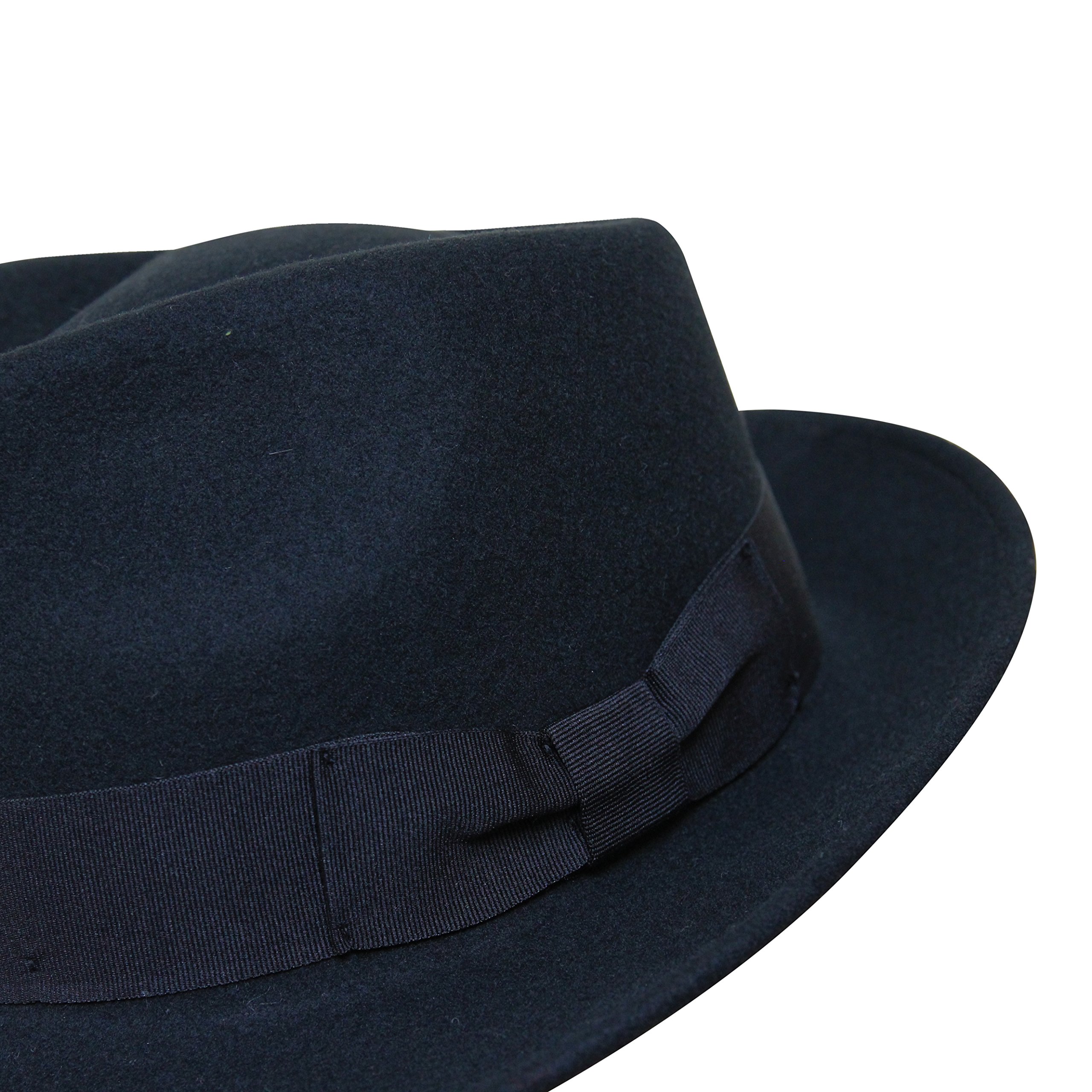 Borges & Scott B&S Premium Doyle- Cappello a Goccia Fedora-100% Feltro di Lana- Ripiegabile in Viaggio- Impermeabile