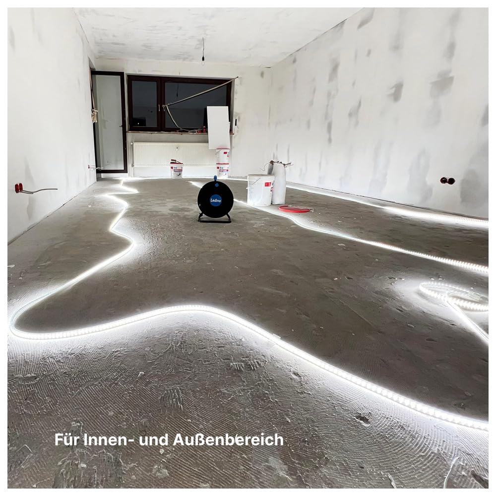 Ledino LED-Lichtband Wickede 25 m neutralweiß 4000K – 32.500 lm, 600W, 180 LEDs/m, IP65 – Hochleistungs LED-Lichtkette für Baustellen, Events, Hallen & Außenbereiche, professionelle Beleuchtung