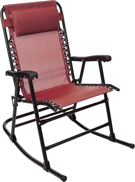 Amazon Basics Foldable Rocking Chair - Red