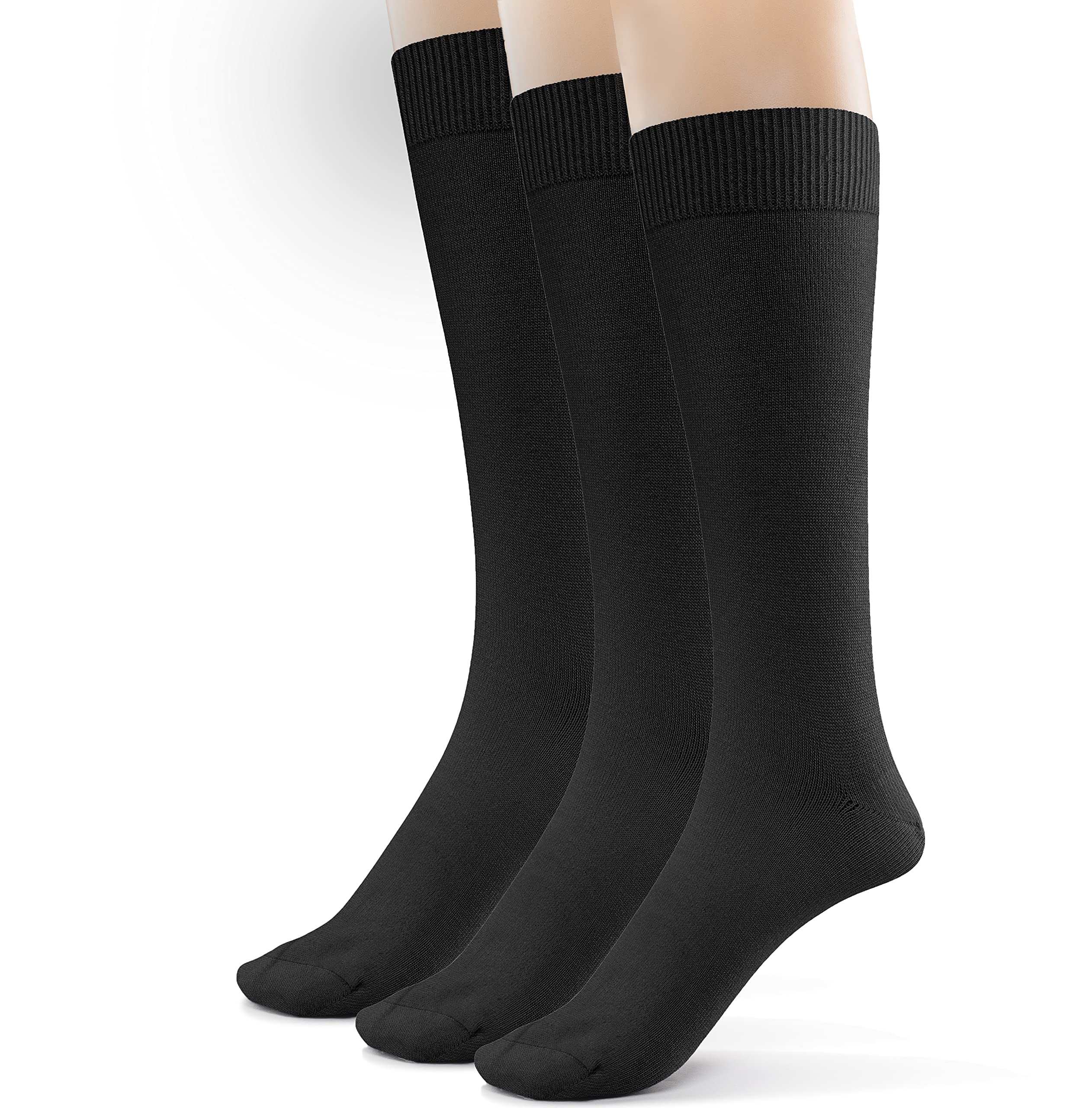 Silky Toes Mens Super Soft Bamboo Viscose Crew Socks