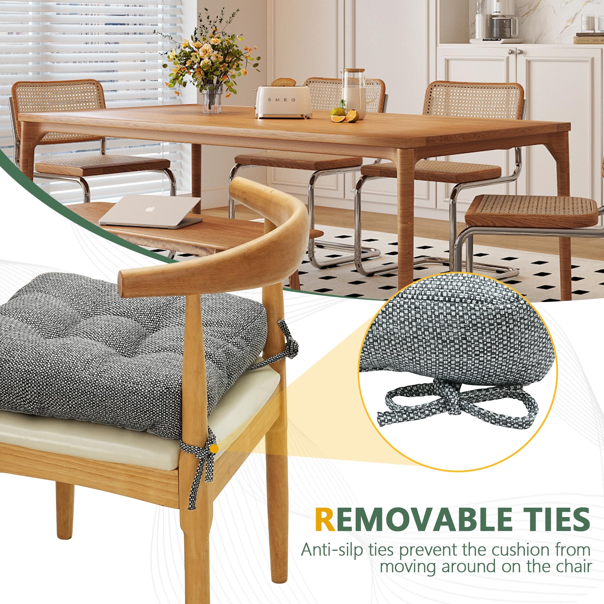 Naga Bahna Chair Cushions for Dining Chairs 2 Pack - Olefin Thickened 3.5