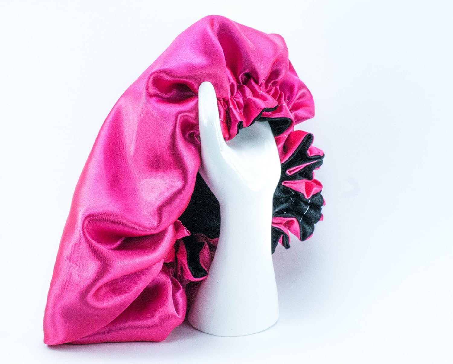 XX LARGE, SHOCKING PINK Handmade Fully Reversible Luxuries Pure Satin Hair Bonnet- Most Beneficial Hair care Product Available : Beauty & Personal Care