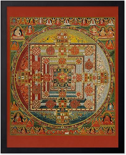 Poster Master Póster vintage de mandala Kalachakra, impresión retro de la rueda del tiempo, arte budista, arte tibetano, regalo para hombres,