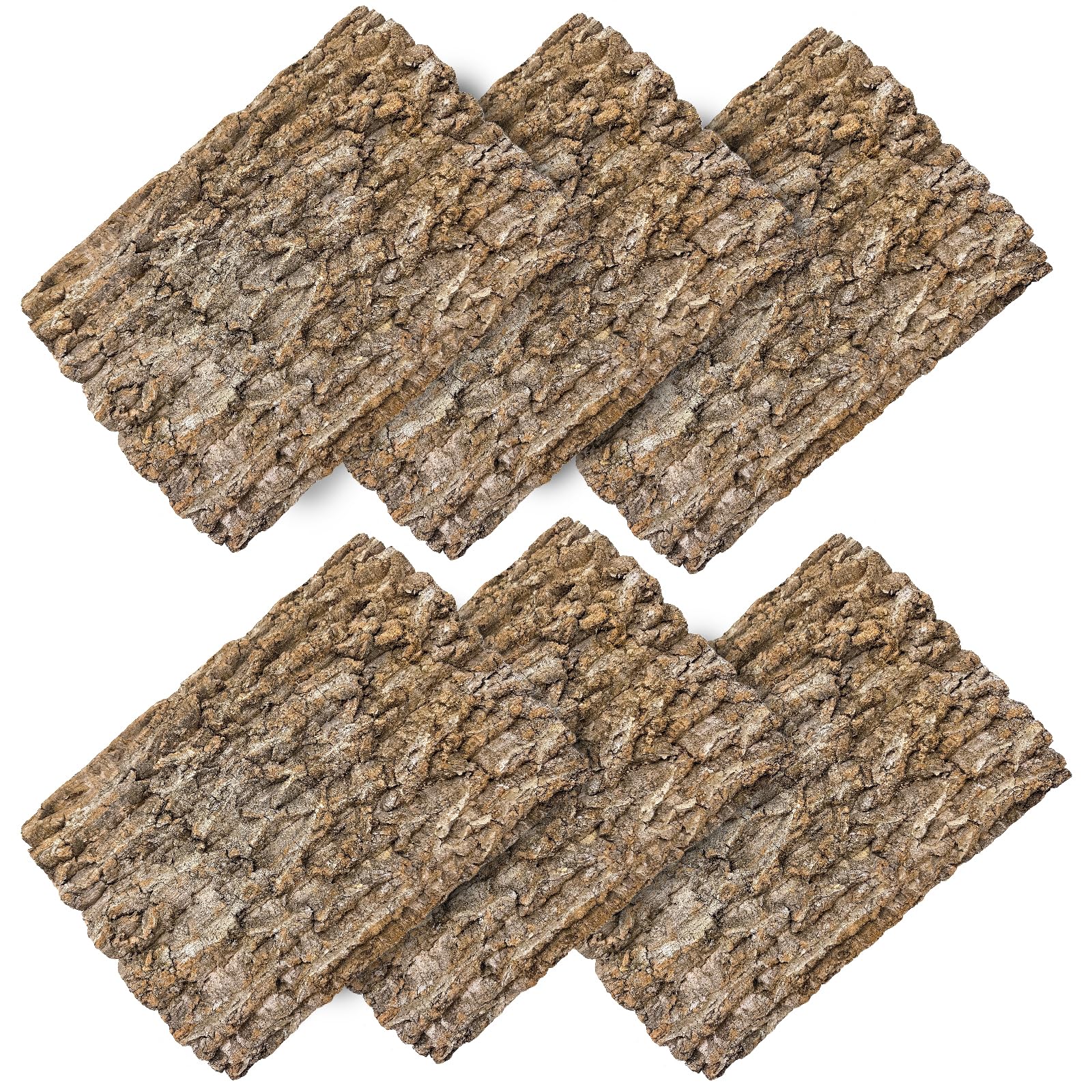 Hamiledyi 6PCS Cork Terrarium Background 15.7x11.8in Natural Large Cork Bark Backdrop Reptile Climbing Mat Tank Habitat Decor for Spider Lizard Chamelon Turtle Beared Dragon