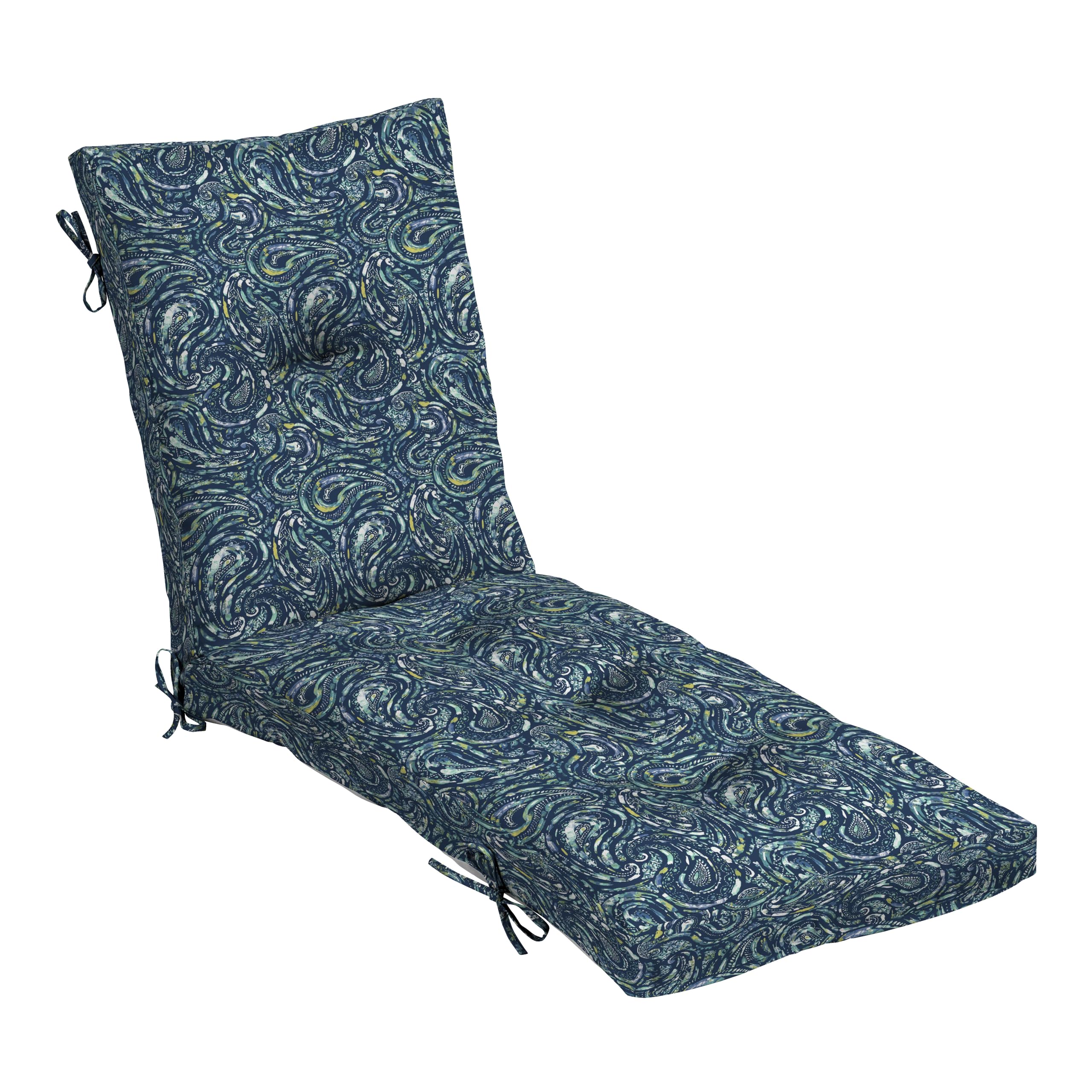 Arden earthFIBER Outdoor Tufted Chaise Cushion, 22 x 76, Rain-Proof, Fade Resistant, Cushion for Chaise Lounger 22 x 76, Sapphire Blue Ridge Paisley-image-49