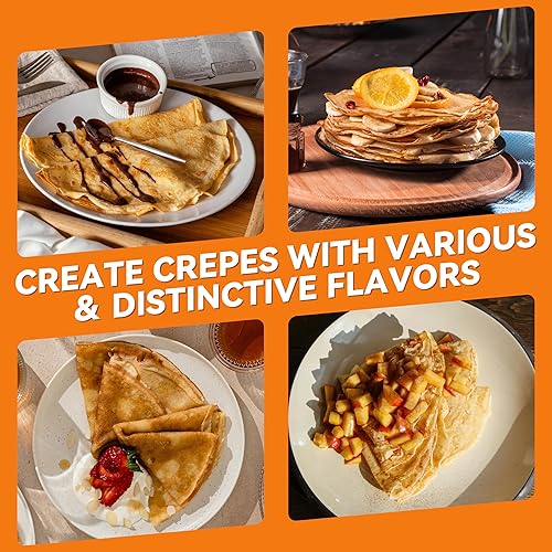 Miniatura 6 de Baker's Friend Crepera Electrica - Máquina para hacer crepas instantánea con asa, superficie de cocción antiadherente de 8 pulgadas, color aguamarina