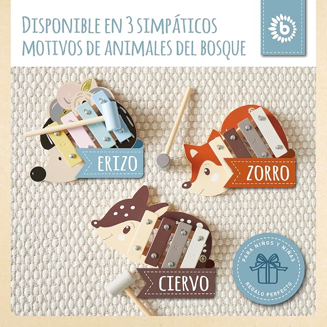 Foto 6 de 7 de Bieco Igel Xilófono Bebé Pastel - Instrumentos Musicales para Niños +1 Año - Educación Musical Temprana