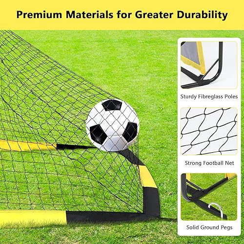 Miniatura 4 de MoKo Soccer Goals for Backyard, 5×4 FT Large Size Pop Up Goal Net with Target Panel, Portable Soccer Training Equipment for Kids Practice, Outdoor
