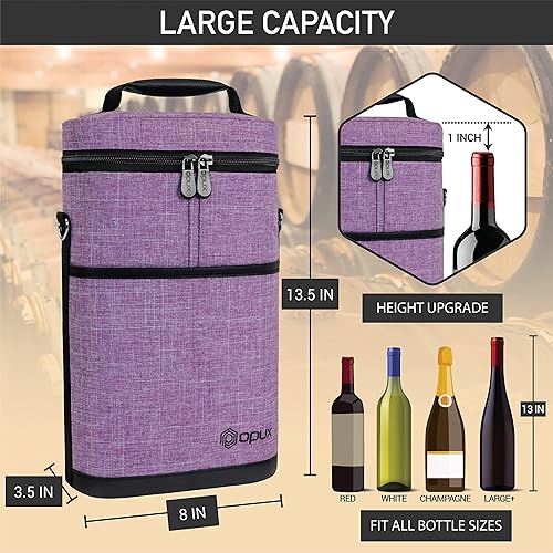 Miniatura 27 de Bolsa para transportar botellas de vino de 2 y 3 botellas. negro