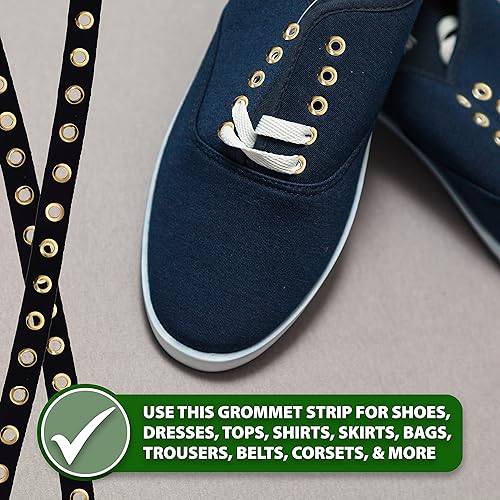 Miniatura 6 de Mandala Crafts The Yard - Cinta de ojales de metal plateado con ojales, cinta de ojales color crema para costura, 1 pulgada, 3 yardas, 0.394 in,