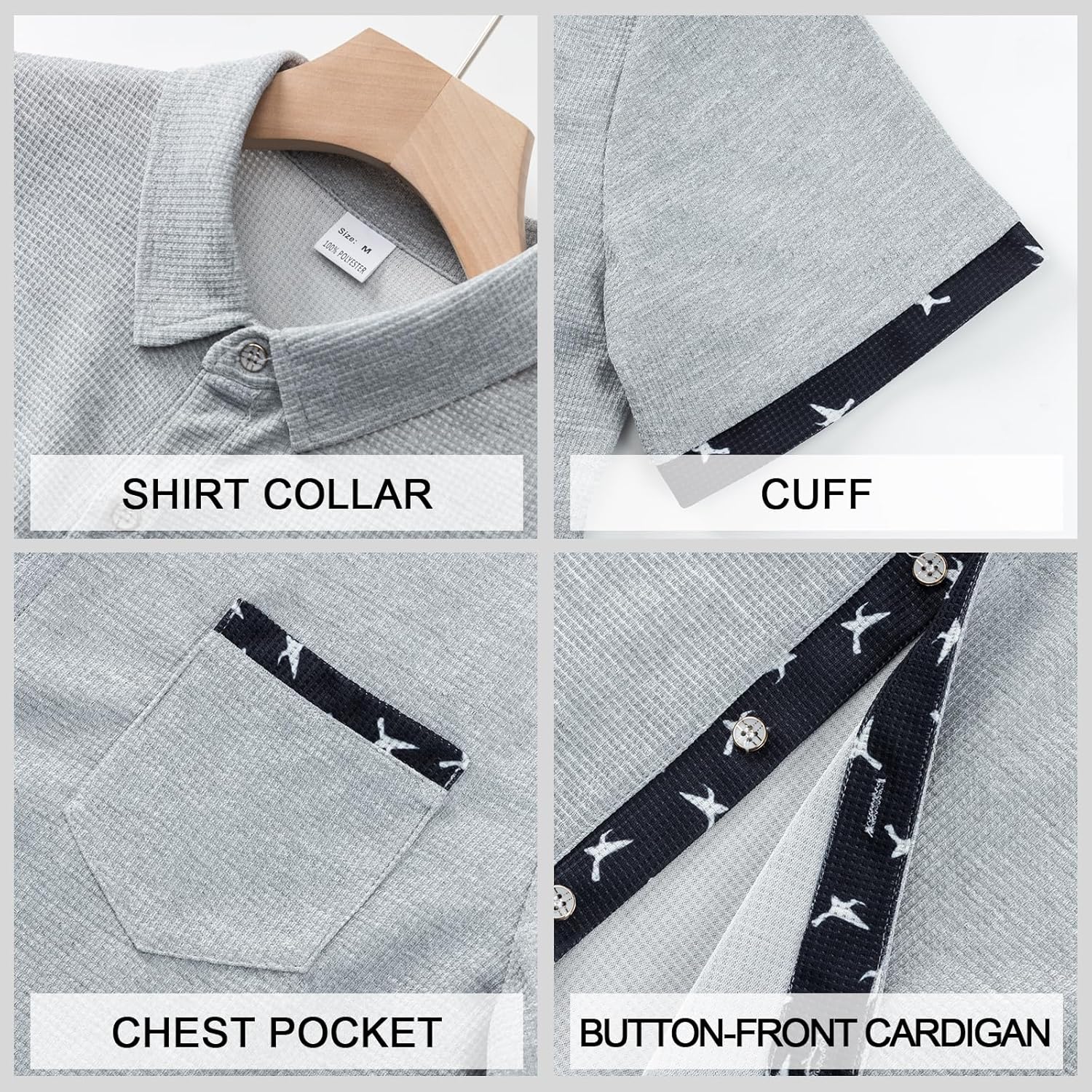 Men's Casual Short Sleeve Button Down Shirt Summer Beach Shirt Vacation Shirt with Pocket - Image 5