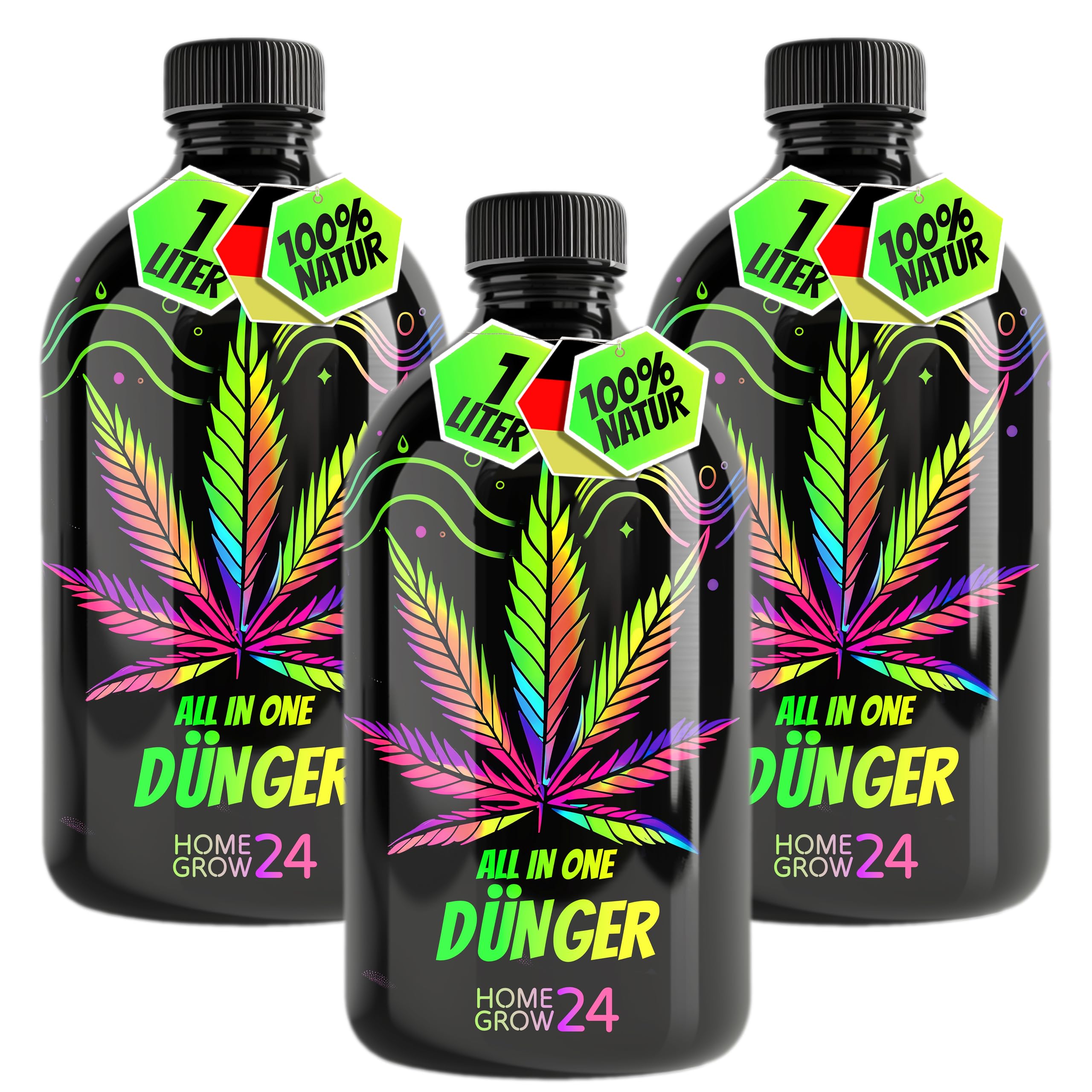 Homegrow24 Cannabis Dnger Indoor & Outdoor fr Cannabispflanzen  Wachstumsphase und Bltephase BIOlogischer organischer Grow & Bloom  Hanfdnger I Starter Set (3 x 1000 ml) : Amazon.de: Garten
