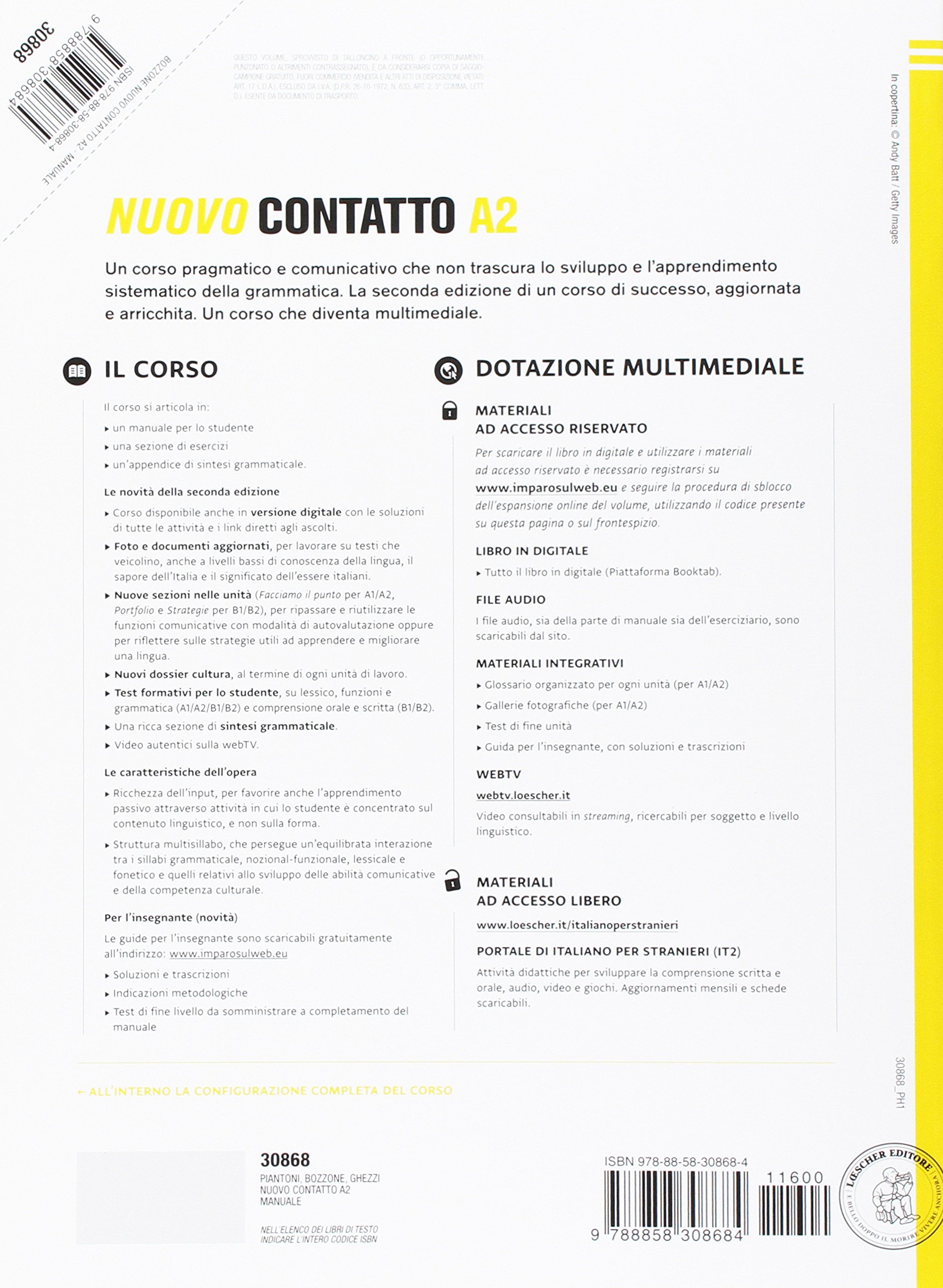 Nuovo Contatto. Corso di lingua e civiltà italiana per stranieri. Manuale A2