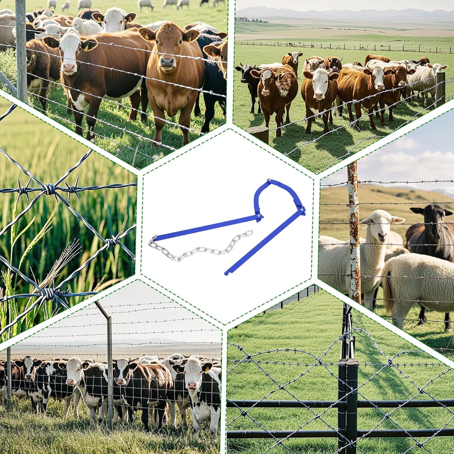 Updated Heavy Duty Fence Repair Tool, Fence Restoration Fence Wire Repair Tool for Fence Repair, Fence Restoration Fence Stretcher Tool for Electric, Horse, Mesh Fencing