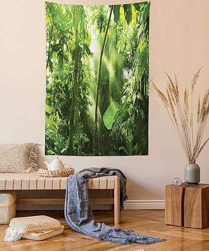 Miniatura 21 de Ambesonne Tapiz de Saguaro, Blooming Palo Verdes y Saguaros at 4 Peaks Hills Phoenix Arizona, colgante de pared para dormitorio, sala de estar