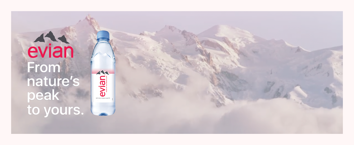 Evian Natural Spring Water, 1 L bottles, 6 pack