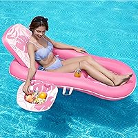 Vista 1 de SLOOSH Pool Floats Lounger Adult, Fabric Pool Floaties Lounge Convertible 2-in-1 Floating Water Floaty with Cup Holders Adjustable Backrest Recliner
