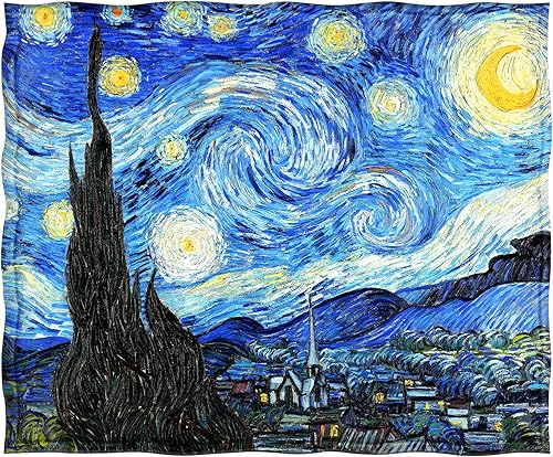 Miniatura 2 de Levens Van Gogh - Manta de noche estrellada, decoración temática abstracta para sofá, cama, sofá, viajes, campamento, cumpleaños, Navidad, suave,