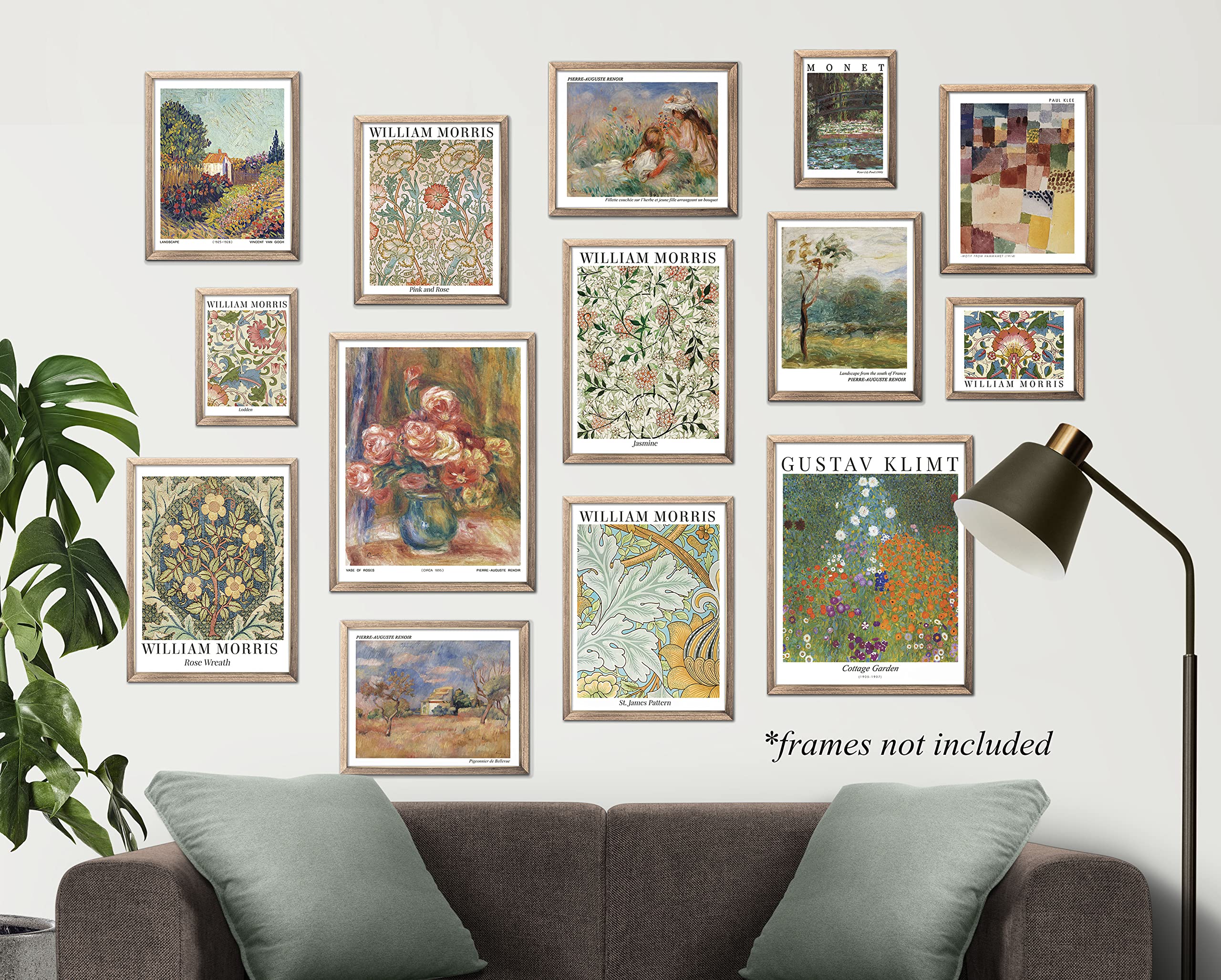 Eclectic Exhibition Gallery Wall Art - Set of 14 Posters // Vintage Home Wall Decor // William Morris Renoir Klimt Monet Pictures // Living Room Decor 14Ant1