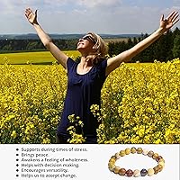 Vista 120 de Pulsera de turmalina negra, pulsera de cristal curativo natural para mujeres y hombres, pulsera de cuentas redondas de 0.315 in para espiritual