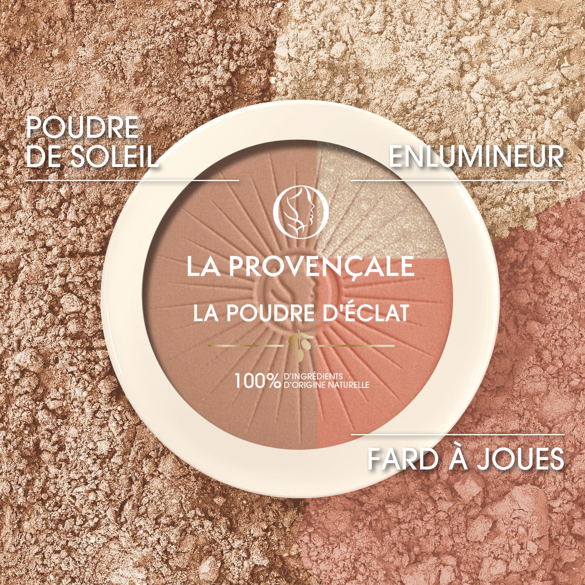 La Provençale - Trio Anti-Fatigue : Sérum Peptide-Éclat, Poudre de Soleil 3-en-1 & Chiqui Baume à Lèvres - Routine Éclat Visage & Lèvres - Enrichi en Olive & Peptides - 30ml, 8g & 10ml