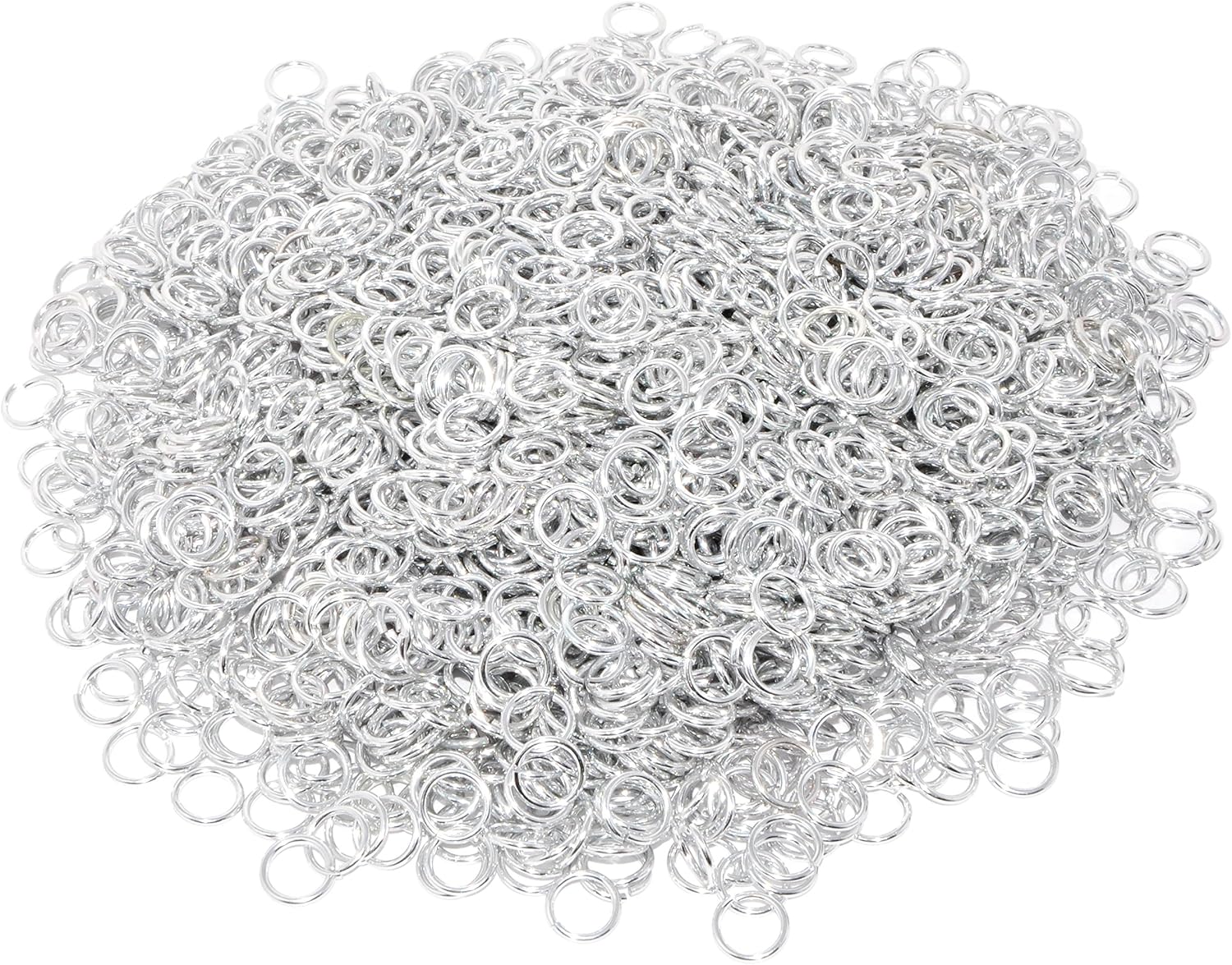 Mandala Crafts 2000pcs 11mm Chainmail Jump Rings Kit - Open Silver Tone Anodized Aluminum Rings for Jewelry Making, Chain Mail Scale, Maille Armor, DIY Chainmaille Crafts