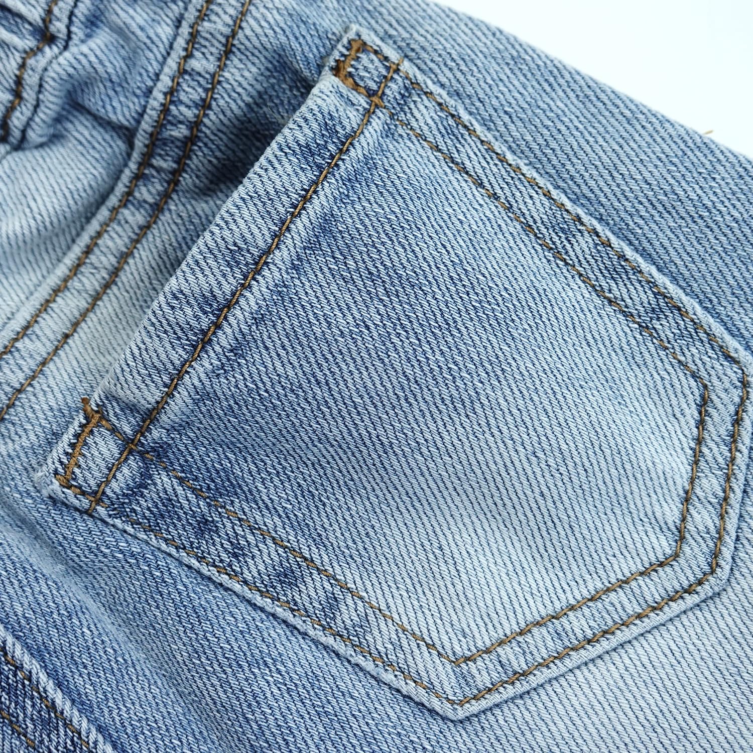 KIDSCOOL SPACE Jean pour bébé, Pantalon en Denim déchiré à Taille élastique avec Anneau en D