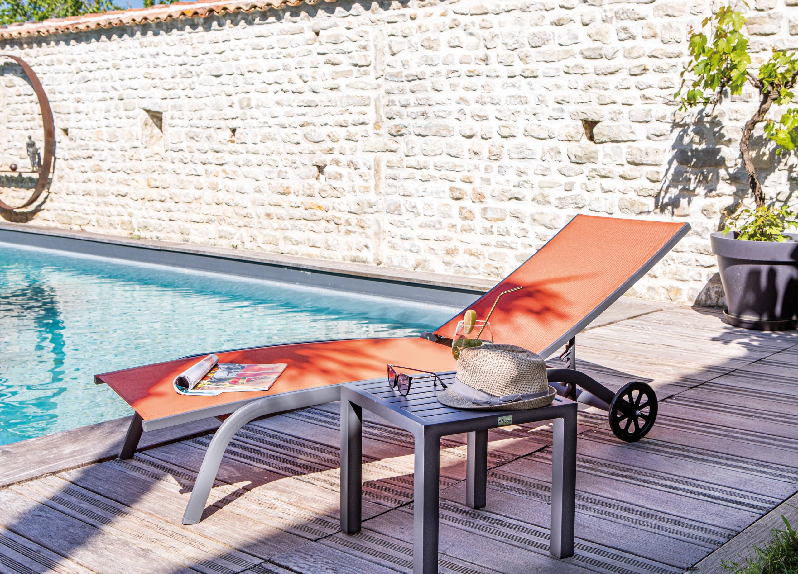 Proloisirs Lot de 2 Bains de Soleil Célio Empilable