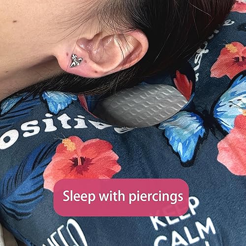 Miniatura 2 de BVOKQUC Almohada perforadora de oreja para dormir de lado, almohadas con agujeros para dolor de oído, almohada de dona para dormir del lado de la
