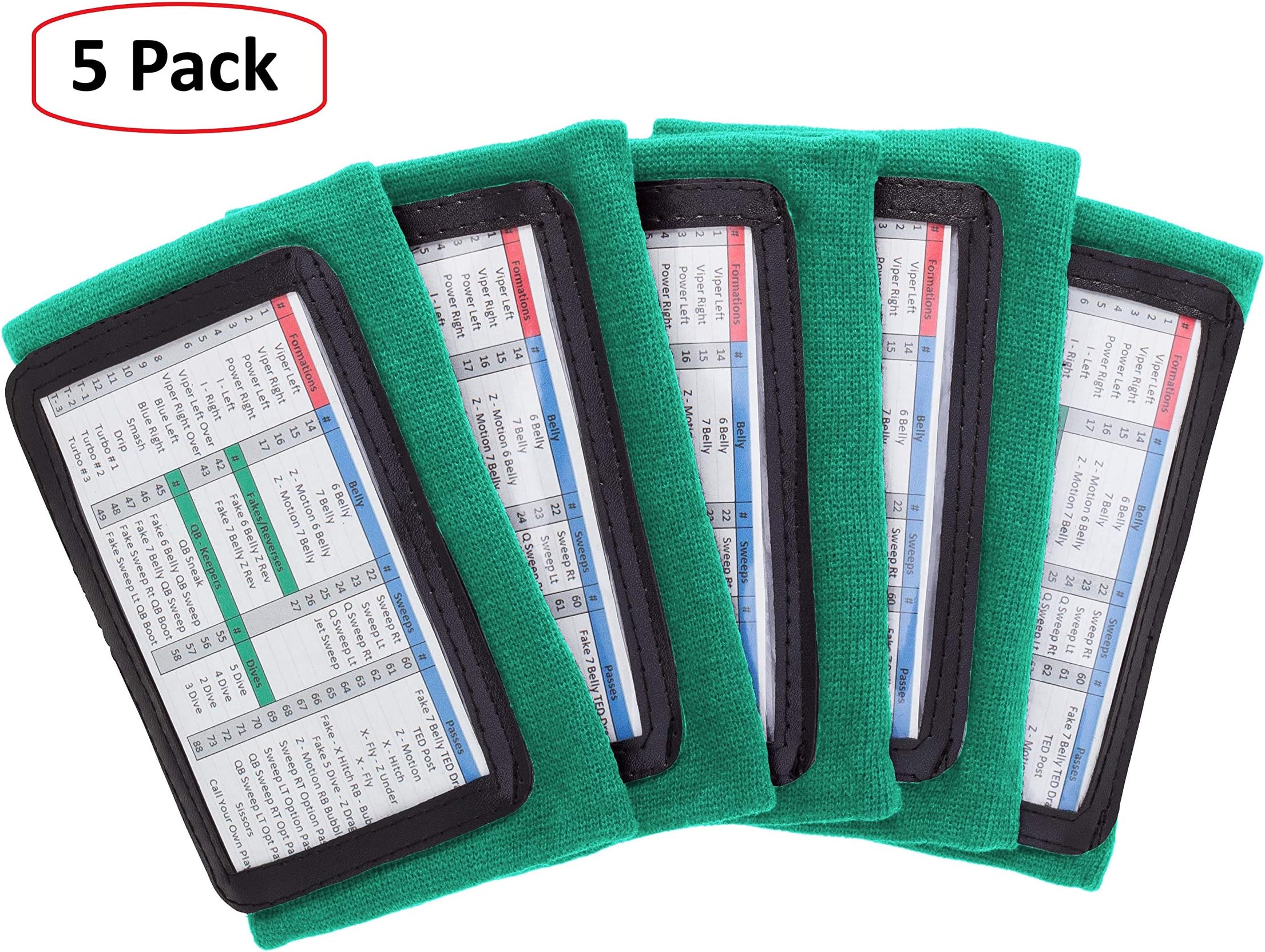 WristCoachesFootball Play Wristbands - Youth Quarterback Gear - Wristband Playbook - Softball Wristbands for Signs - Soccer, Baseball & Catchers Wristband - QB Play Card Wrist Band Training Equipment