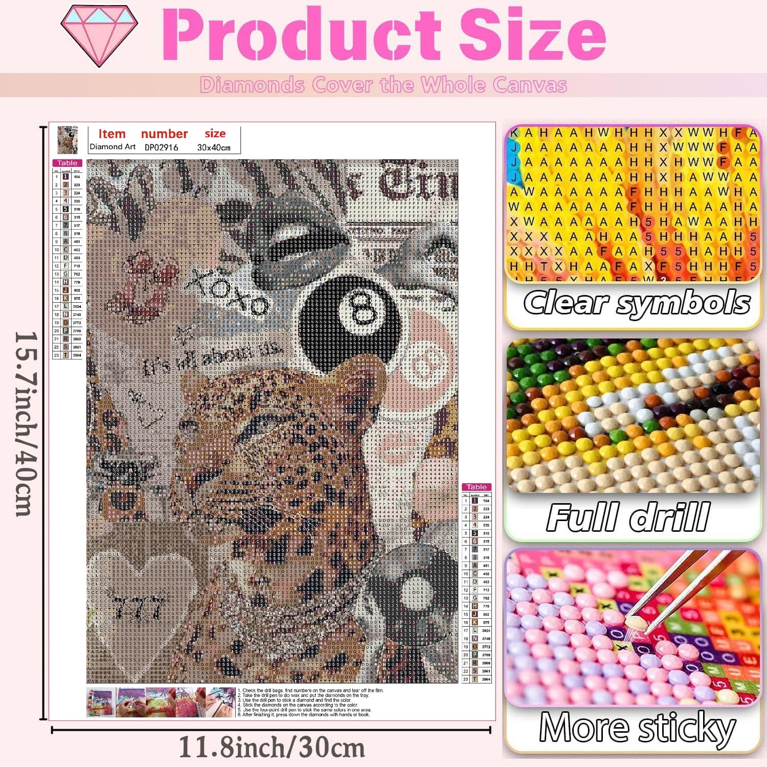 BAWKENTON Girly Diamond Art Kits for Adults Diamond Painting Kit for Adults