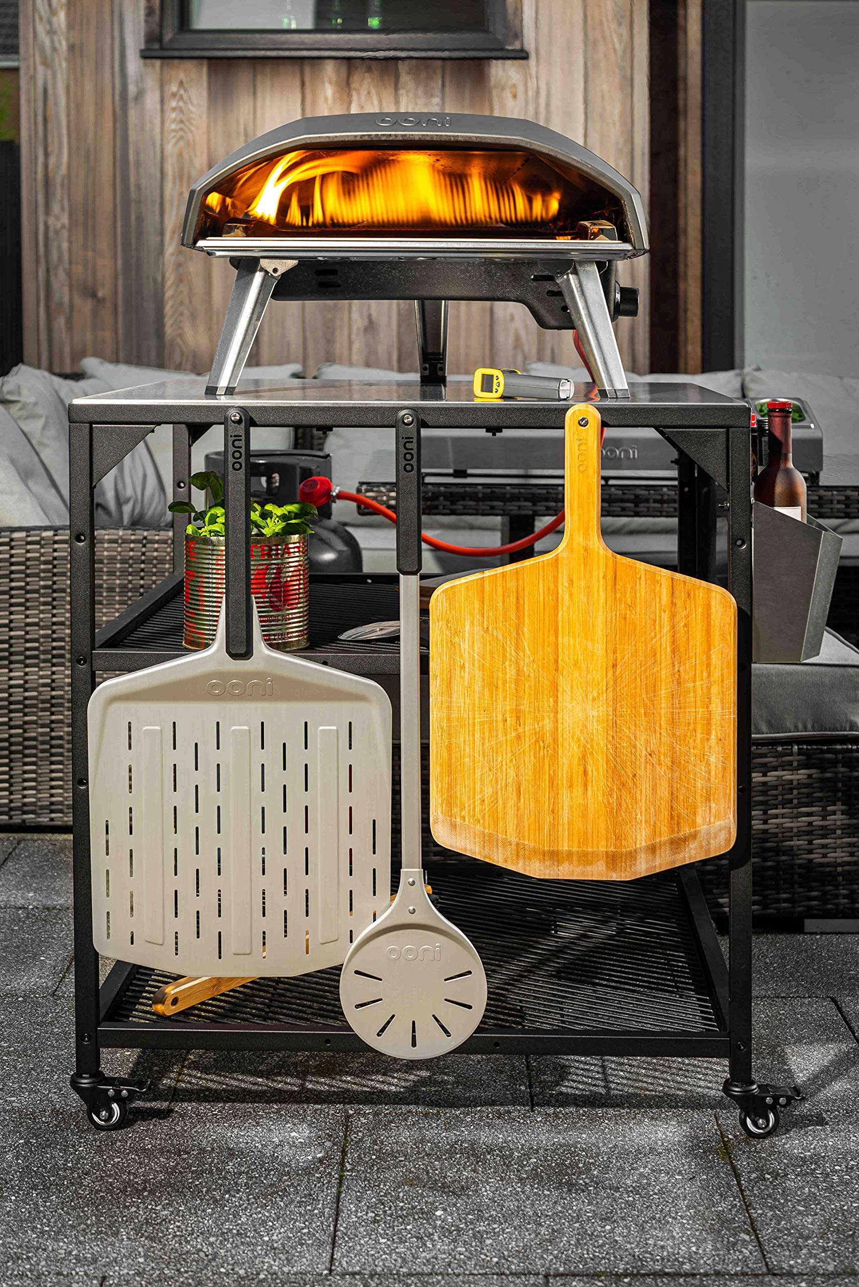 Ooni Pizza Turning Peel Long Handle Lightweight Metal Pizza Peel for