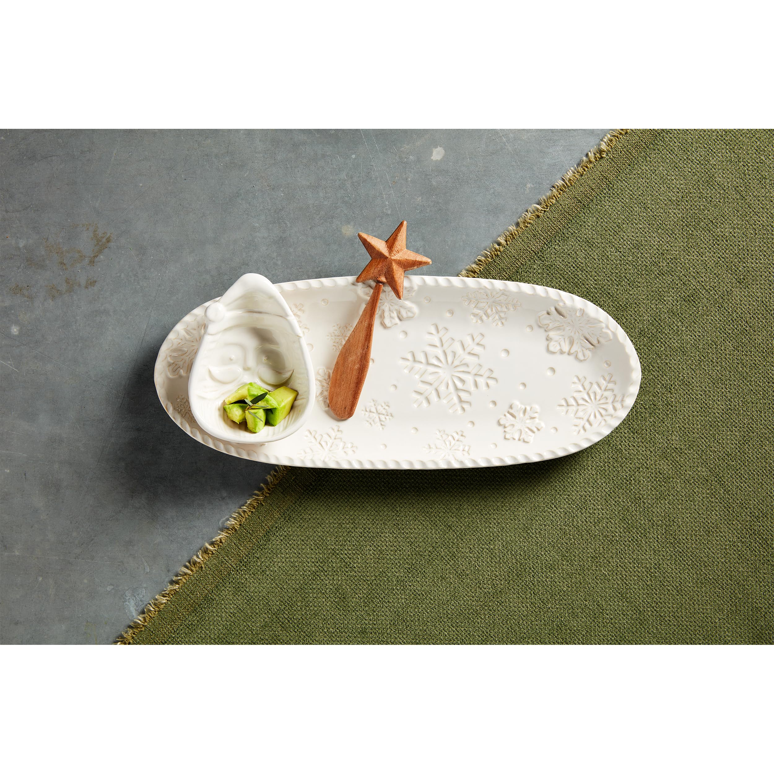 Mud Pie Santa Tray and Tidbit Set; tray 4 3/4