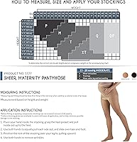 Vista 5 de Truform Sheer Pantyhose de maternidad, compresión de 15-20 mmHg, soporte de abdomen, 20 denier, beige, M
