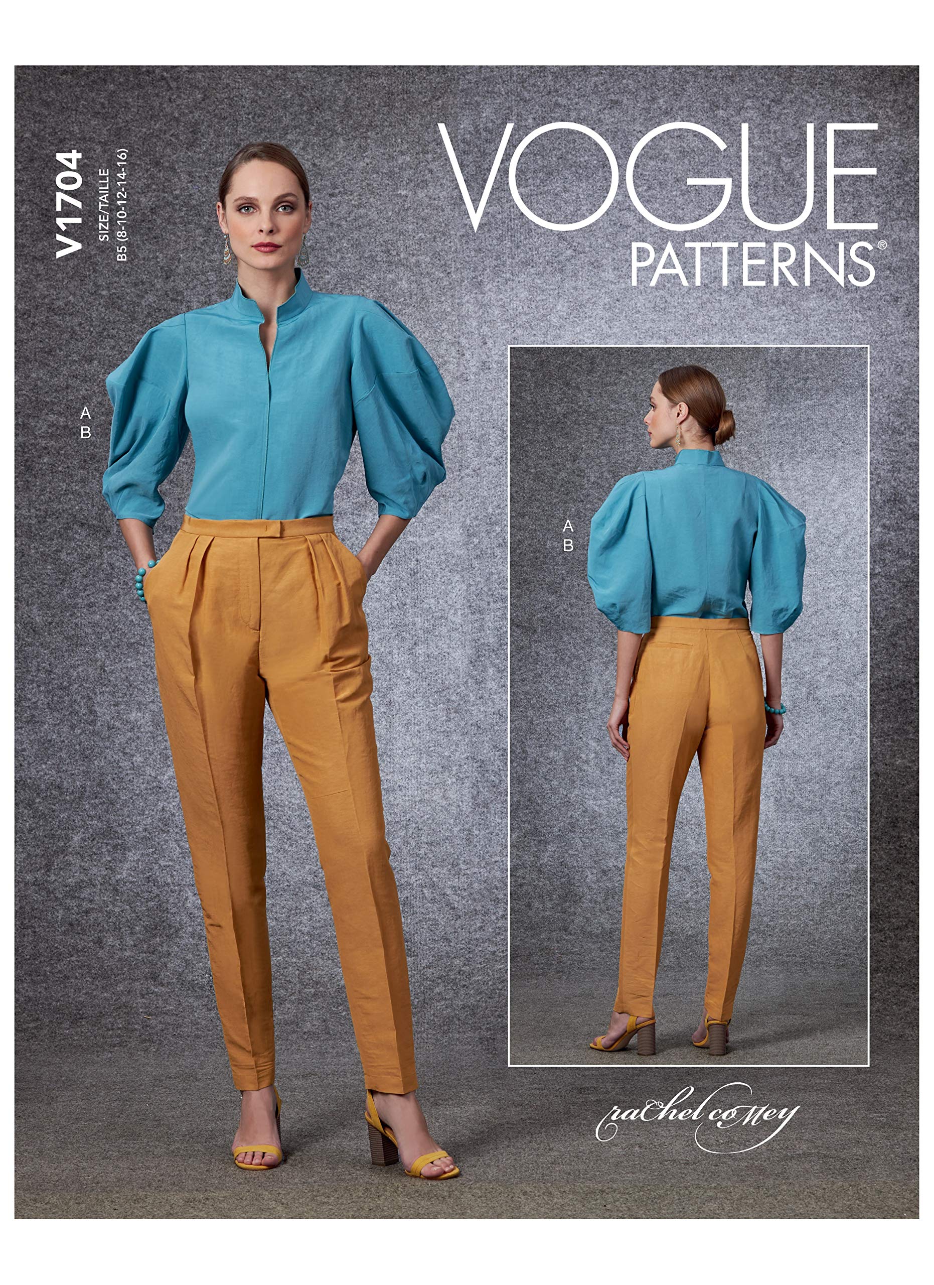 Patrons de hauts et pantalons femme Vogue V1704B5 pour look bureau élégant