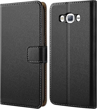 HOOMIL Funda Samsung Galaxy J3 2016, Cuero Premium Fundas para Samsung J3 2015/2016 Carcasa Case (H3006, Negro)